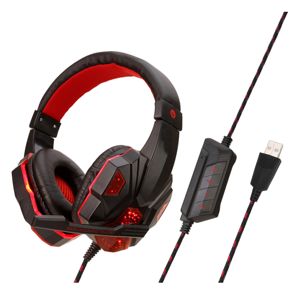 RGB Gaming Headset med Stereo Surround Sound Gaming Hörlurar