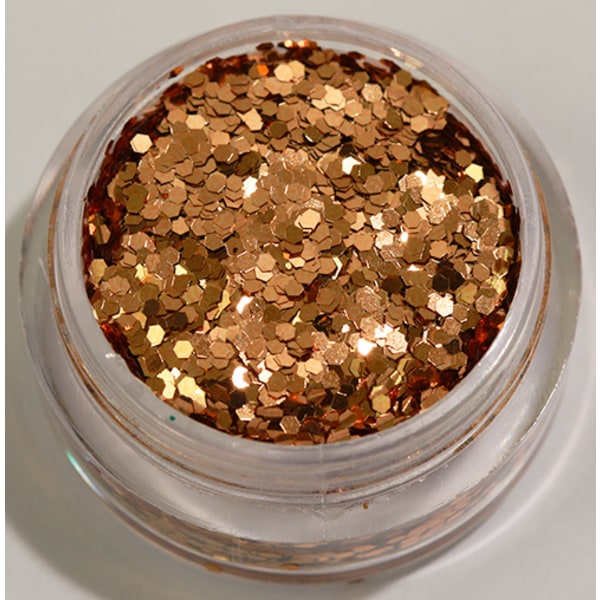1st hexagon glitter champagne