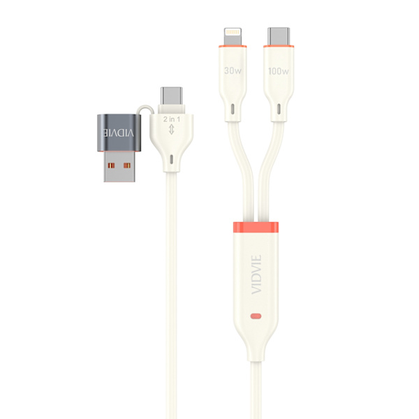 Multifunksjonell Kabel, Type C, USB A, lightning, 120CM