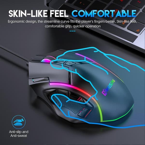 Gaming Mus 12800DPI 12 Programmerbare Taster 13 Lystilstande RGB-Lys Seks-niveau DPI Spille Spil Ergonomisk Makro Programmering Mekanisk Mus