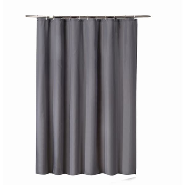 80 cm bred x 180 cm lång mörkgrå duschdraperi med vattentätt foder och plastdraperiringar
