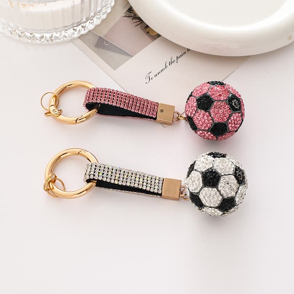 Sæt med 2 VM Fodbold Bil Nøglering Metal Charms