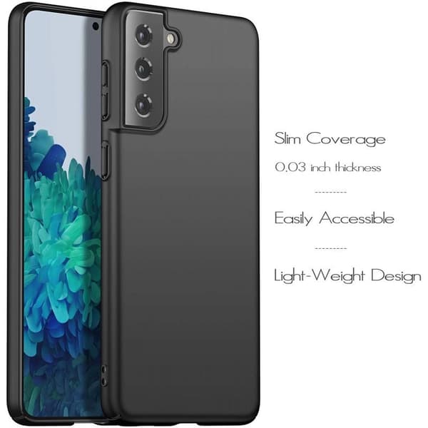 Samsung S21 Plus erittäin ohut kumipinnoitettu mattamusta kuori Basic® V2 musta