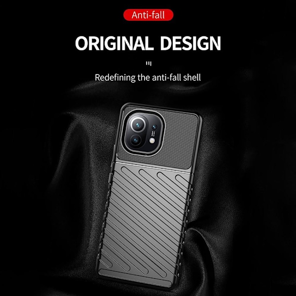 Xiaomi Mi 11 - Twill Textur Skal - Svart Black Svart