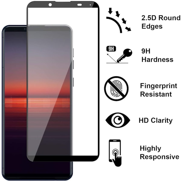 [2-pack] Härdat glas för Sony Xperia 5 II skärmskydd