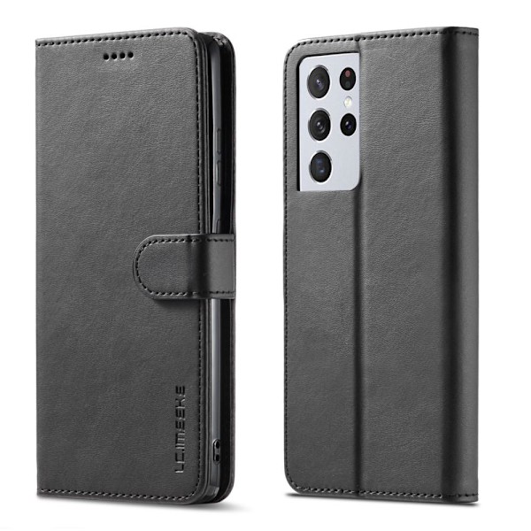 Samsung Galaxy S21 Ultra - LC.IMEEKE Läder Fodral - Svart Black Svart