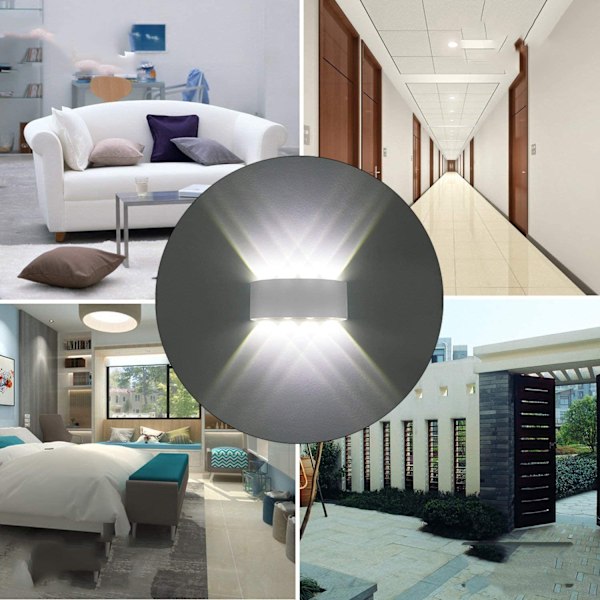 Elegant Vägglampa För Vardagsrum, Modern Enkel Design Aluminiumlegering Upp Ner Belysning, Mjuka Diffuserskärmar Icke-Flimrande Ögonskyddslampa För