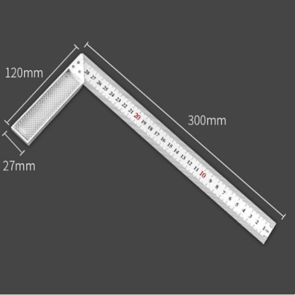 30CM triangulär linjal mätverktyg, vinkellinjal snickarlinj
