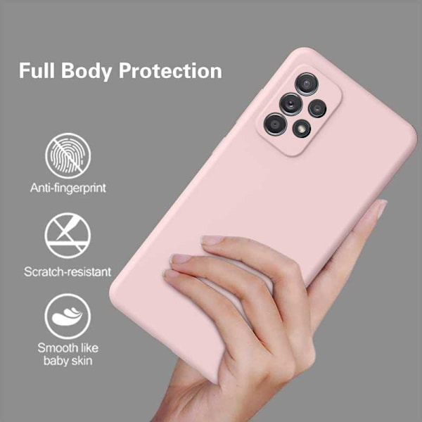 Samsung A33 5G Gummibelagd Mattrosa Skal Kameraskydd Liquid - Rosa