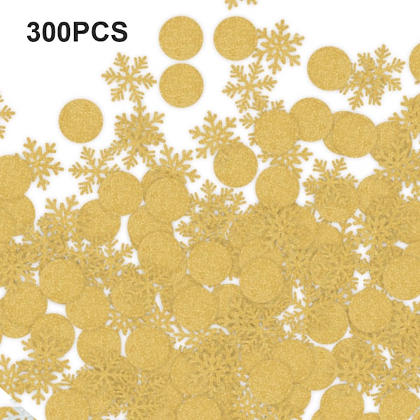 Jul- och Nyårs Snöflingor Konfetti Vita Snöflingor Runda Bordskonfetti Julhelg Festdekorationer