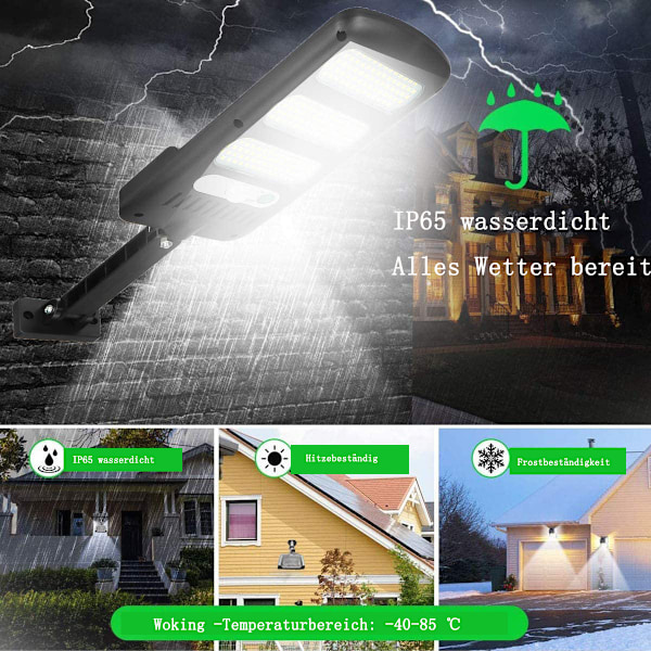 Solcellslampor för utomhusbruk, Superstarka 213 LED säkerhetslampor med rörelsesensor och fjärrkontroll, Vattentät IP65 skymning till gryning LED gatubelysning, Lämplig