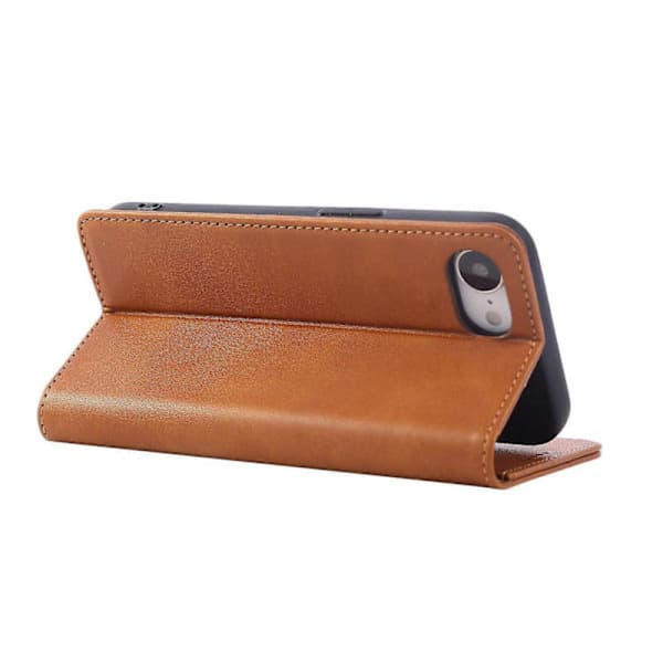 Kotelo iPhone 16e PU-nahkainen lompakkokotelo ruskea