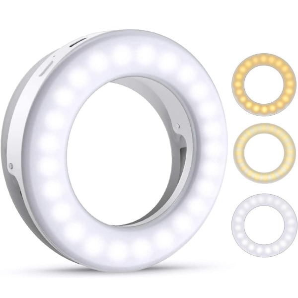 Selfie Light Mobiltelefon Selfie Ring Light med 20 LED-ljus 3