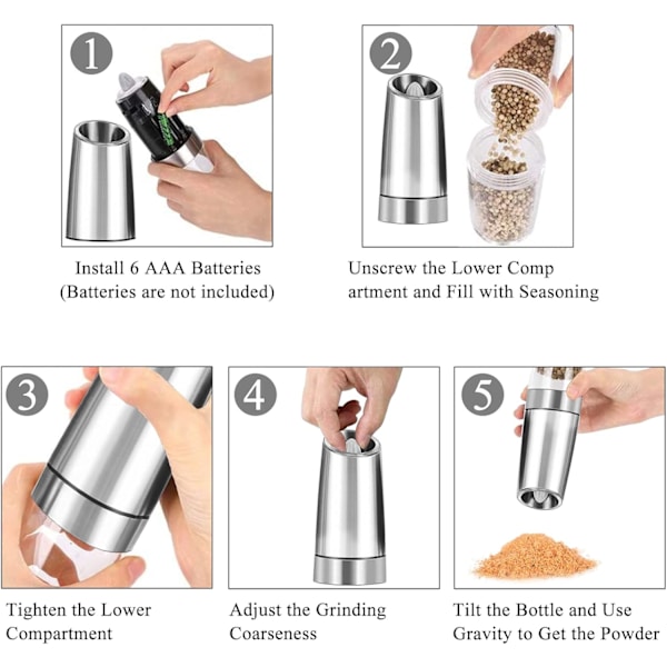 Peberkværne, rustfrit stål