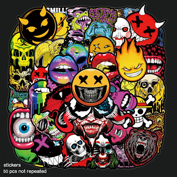 Tarra Graffiti DIY-tarra (1 kpl) Ghost Face Halloween