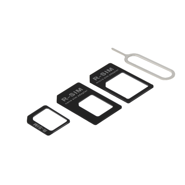 SIM card adapter for micro/mini/nano SIM, black