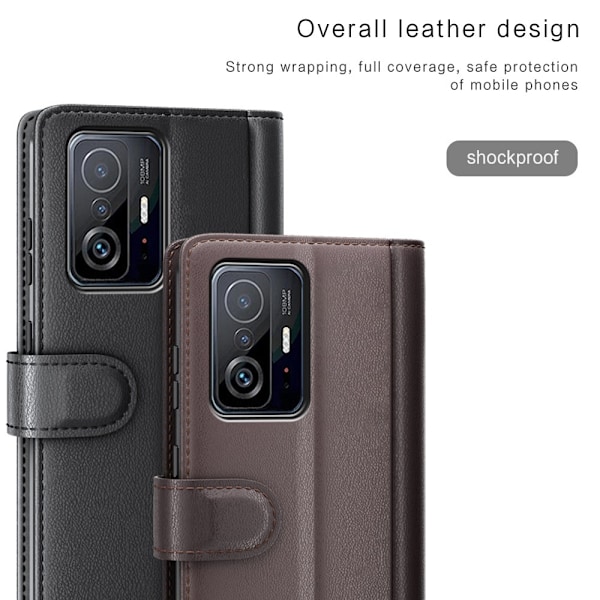 Äkta Läderfodral Xiaomi 11T/11T Pro Svart