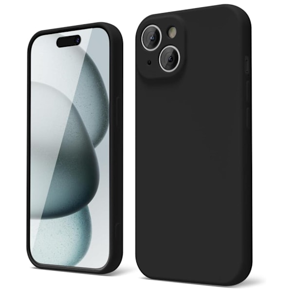iPhone 15 Matt Svart Skal - Extra Kamera Skydd iPhone 15 iPhone 15