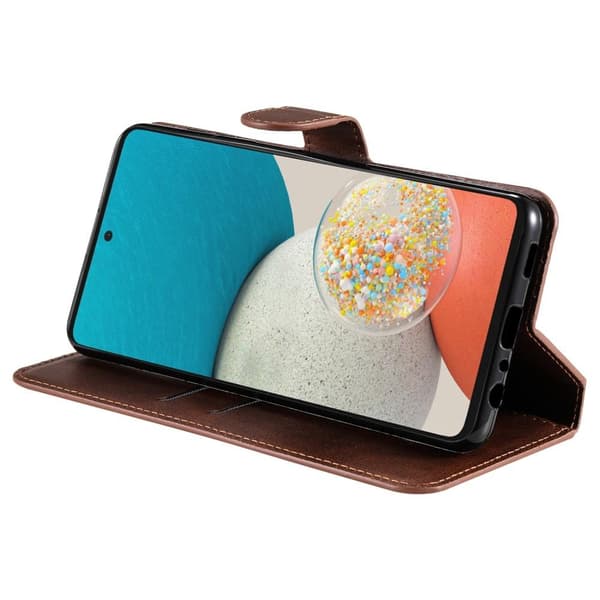 Samsung A53 5G, Klassinen lompakkokotelo, Ruskea