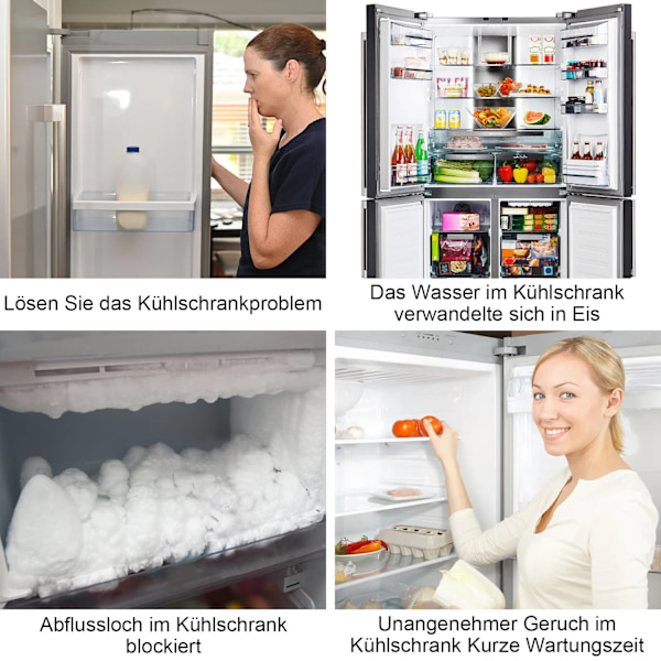 Effektivt kylskåpsborstkit för djuprengöring, löser vattenläckageproblem i ditt kylskåp med fransk dörr, automatiskt avfrostningssystem