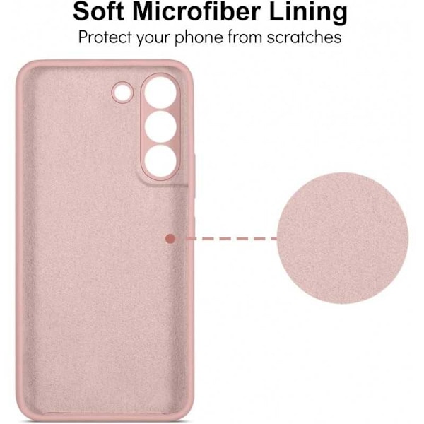 Samsung S22 Plus Gummibelagd Mattrosa Skal Kameraskydd Liquid - Rosa