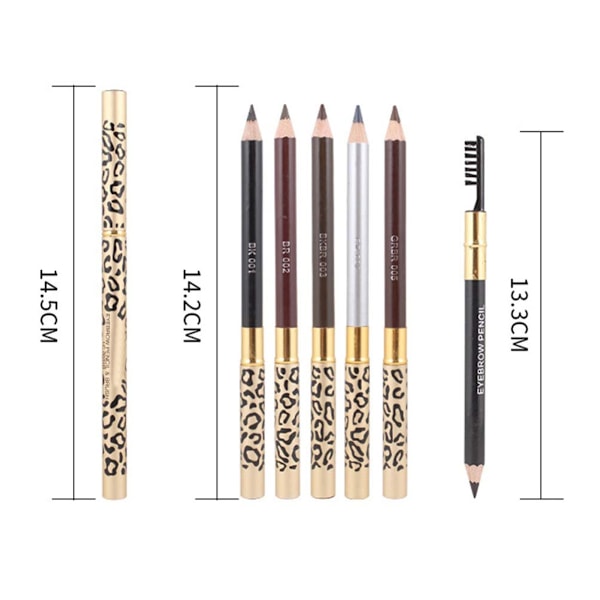 Vattentät Eyebrow Pencil, Dubbelsidig, Tredimensionell Naturlig Eyebrow Pen med Borste för Flickor, Damer och Kvinnor