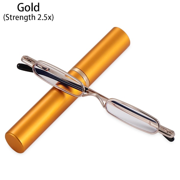 Smal Läsningsglasögon Slim Reading Glasses GULD STYRKAN 2.5X gold Strength 2.5x