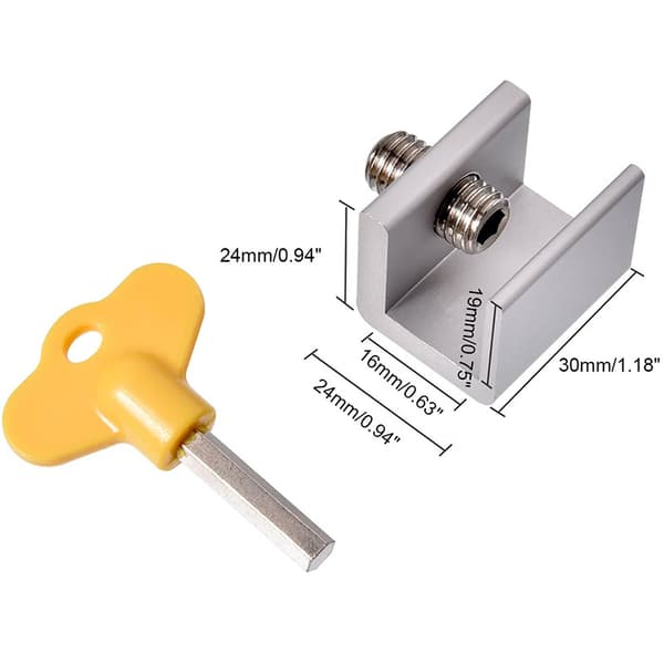 Skydelåse 4 stk. Skydedørsstopper Justerbar Vindue