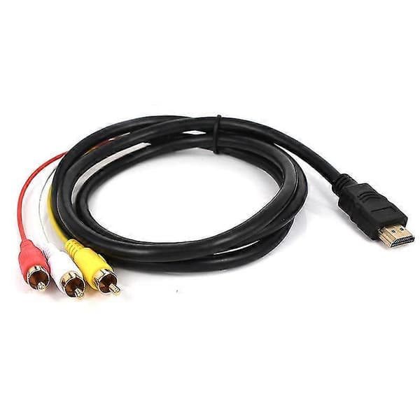 3 HDMI til RCA Kabel Konverter Adapter Kabel Senderledning 1,5m