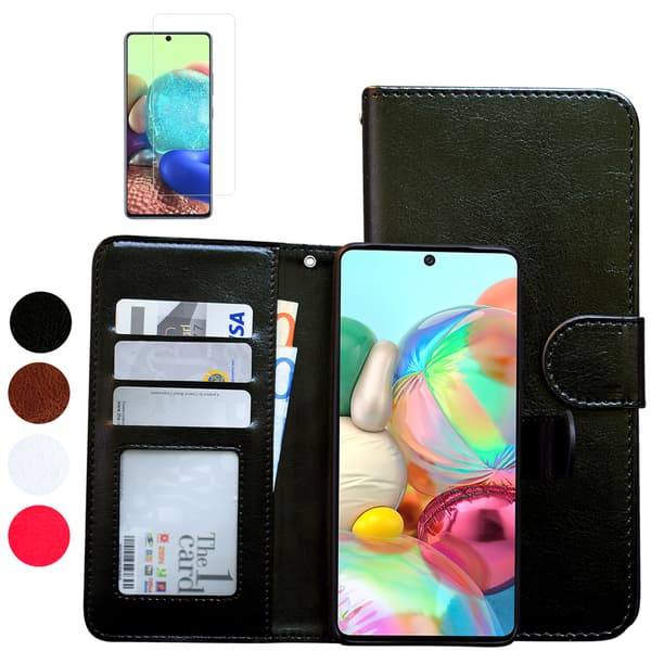 Galaxy A53 5G, Lædercover, Beskyttelse, Sort Svart