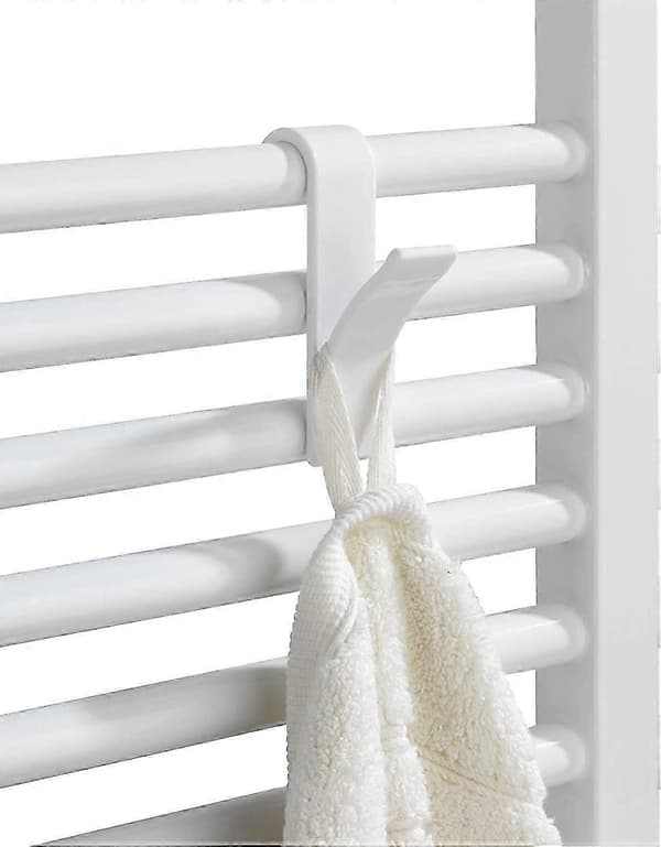 Radiatorkrok, handdukstork radiatorkrok, vit plast, set om 2
