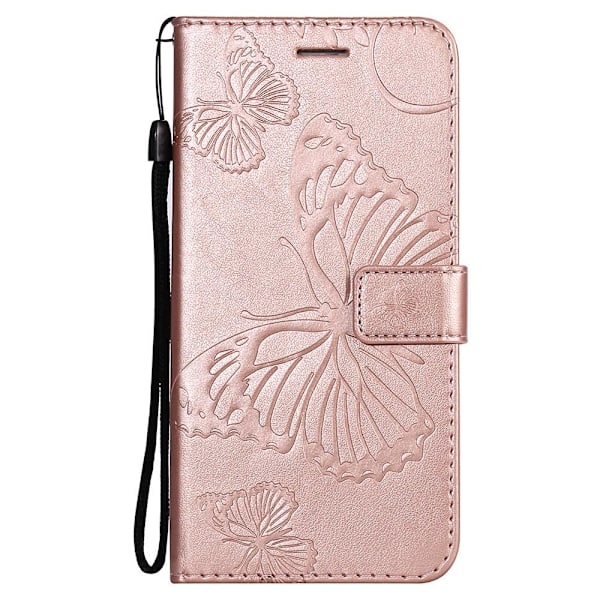Samsung Galaxy A22 5G - Butterfly Läder Fodral - Roséguld