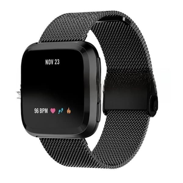 Fitbit Versa 2 Milanesisk Loop i rostfritt stål klockarmband med m svart roségull