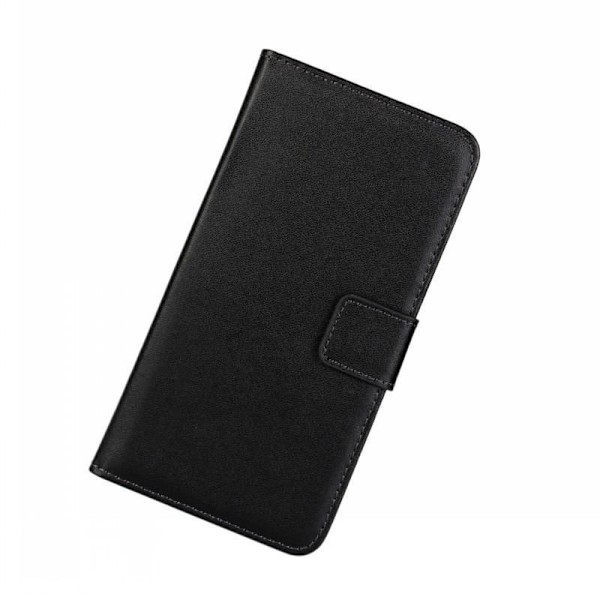 Plånboksfodral Samsung S21 5G, äkta skinn Svart