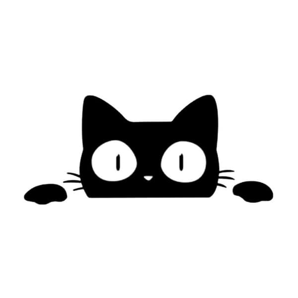 Vandtætte katte- og dyrebilklistermærker 2 stk. sorte