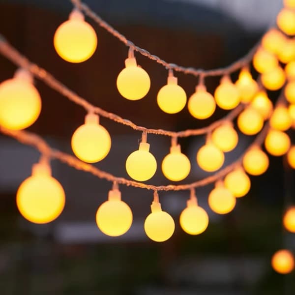Varmvit, 3M 20-ljus Normalt Stark med Strobe Solar LED-slinga