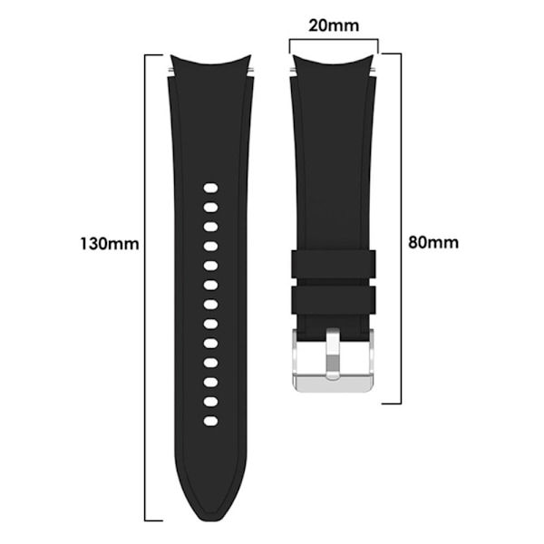 Klockarmband i silikon för Samsung Galaxy Watch 5 / 4 - Svart Svart