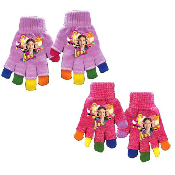 4-Pack 2i1 Fingervantar + Fingerlösa Vantar Soy Luna Rainbow Glitter One Size Rosa one size