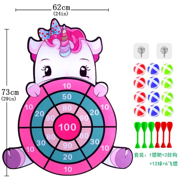 Gaver til barn 4-9 år, Barn Velcro Darttavle 63cm med 12 Sticky Ba