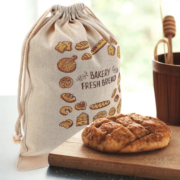 2 st brödpåsar med dragsko, bärbara brödpåsar, återanvändbara brödpåsar