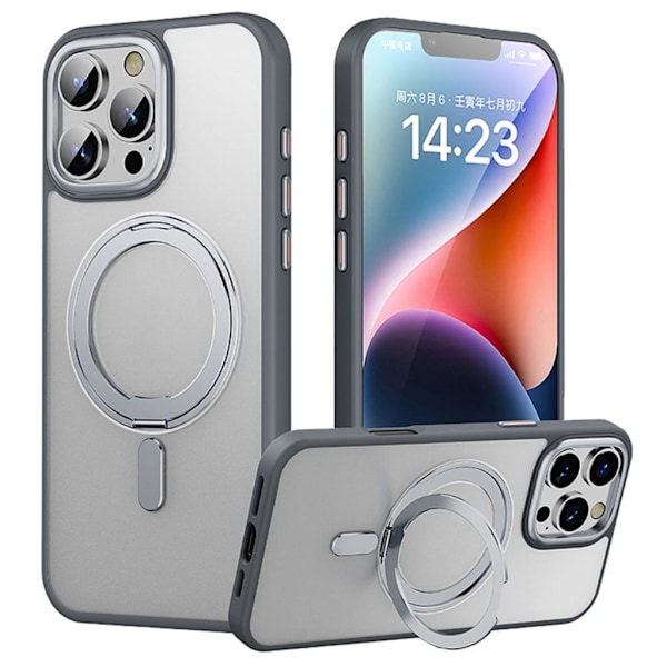 iPhone 16 Pro Max Skal med stativ - Grå grå