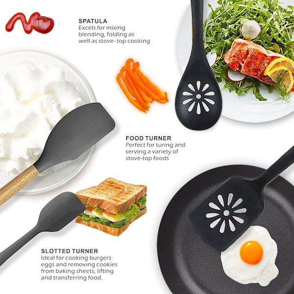Nylonspisebestick non-stick stekspade sked tät mer