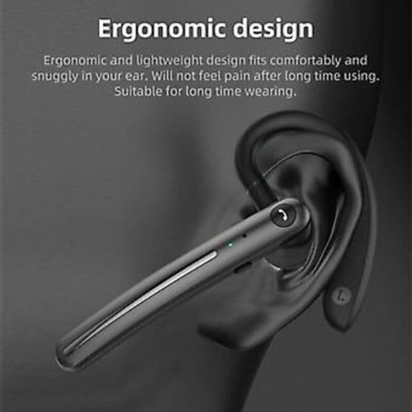 Trådløst Bluetooth 5.0 Headset Ørekop Lastbilchauffør Hovedtelefon Støjreduktion (Blå)