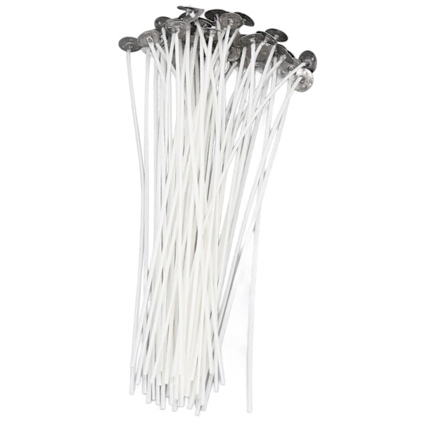 50 st Ljusveke förvaxad 20 cm Låg rök metall Hållare flik för DIY ljustillverkning