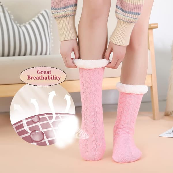 Dames Slippersokker Antislip Fleece Damesokker, Varme Bløde