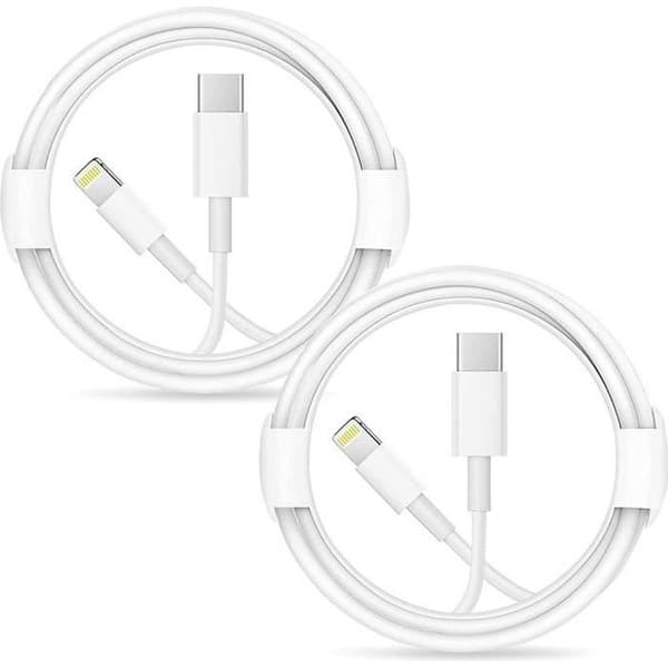 2-pakning USB C til Lightning-kabel for iPhone 14 13 13 Pro Max 13 Mini 12 Pro Max 11 Pro, 1m Hvit