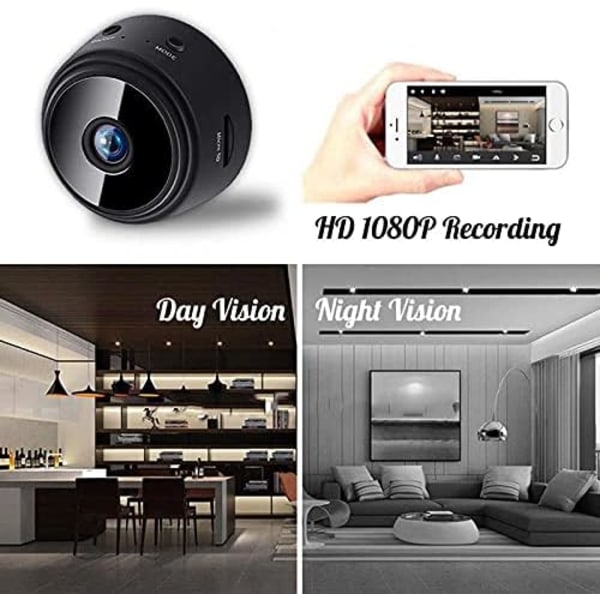 Lättanvänd Mini Dold Kamera, 1080P HD Mörkerseende, Rörelsedetektering, Stöder Flera Användare, Idealisk för Hemmakontorssäkerhet, Realtidsövervakning,
