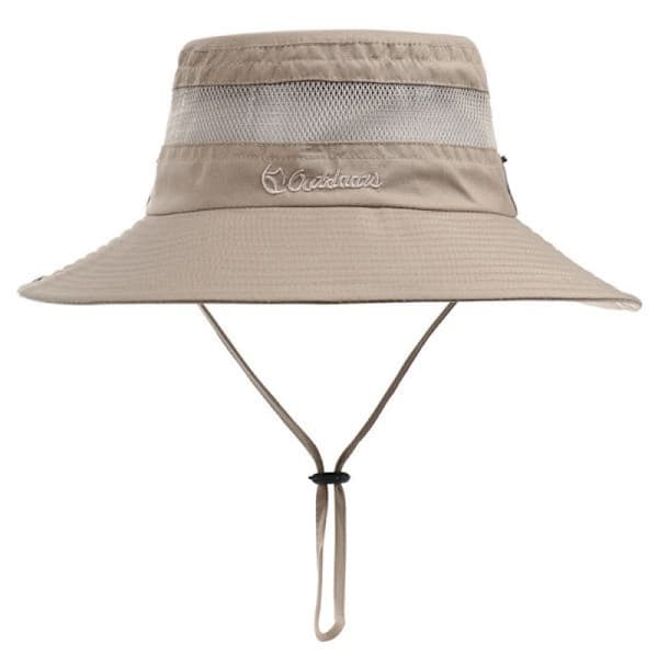 Fiskehatt UPF 50+ Bredbrättad Solhatt för Män och Kvinnor, Khaki