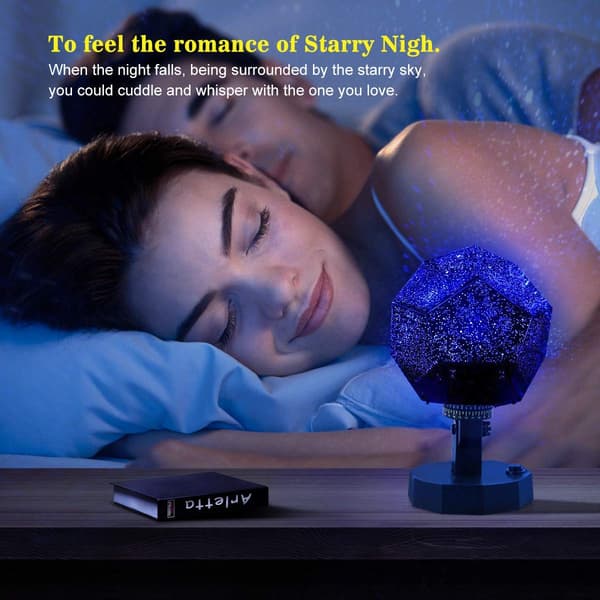 Starry Symphony Lampe, Bluetooth Musikkspiller Integrert Galaxy Stjerne LED Nattlysprojektor, Tilbyr Tilpassbare Lyseffekter for Rolig