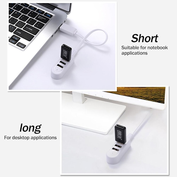 3-portars USB 3.0 Multi High Speed HUB Splitter Expansion för stationär dator whiteA 0.3m